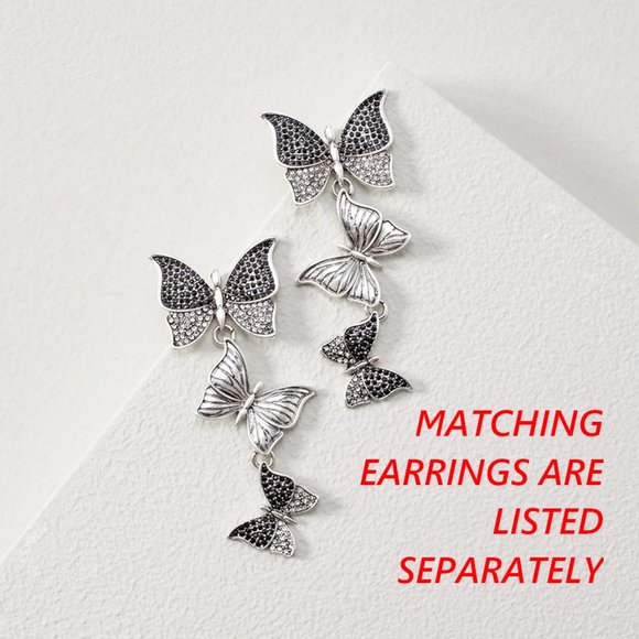 WHBM * 3D Butterfly & Silvertone Statement Bracelet UNIQUE! - Picture 3 of 7